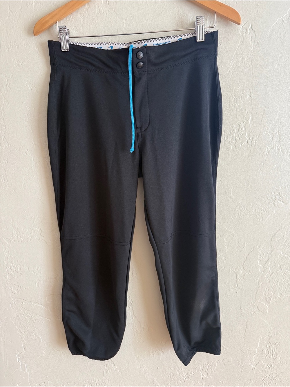Champro Women's Black Softball Capri Pants with Blue Drawstring